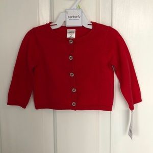 ☀️ Red Baby Girl Cardigan Sweater